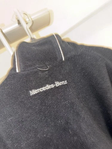 Vintage Mercedes Benz Black 90s Mens Zip Fleece Jacket Racing Size L-XL image 3