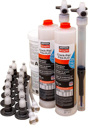 CPFH09KT Crack-Pac Flex-H2O 9 Oz. Polyurethane Crack Sealer Injection Kit (2 Car