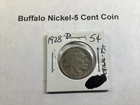 1928 D Buffalo Nickel 5 Cent Piece-Denver Mint in Fine condition 041626 75t