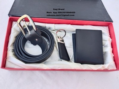 Men's Genuine Leather Wallet and Keyring Gift Set Luxury Gift Box Birthday Prese