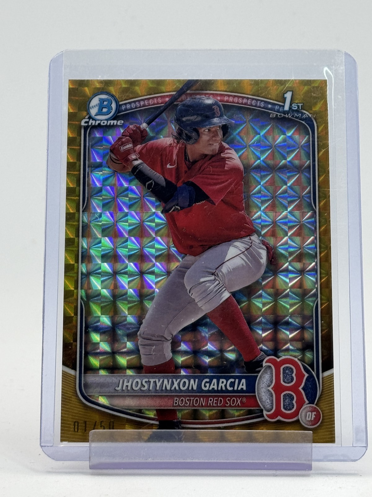 JHOSTYNXON GARCIA 2025 BOWMAN CHROME 1ST GOLD GEOMETRIC REFRACTOR /50 Q0282