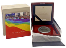 2022 Gold Proof Piedfort 50p 50 Years of Pride BOX CAPSULE COA ONLY NO COIN