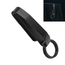 Belt Key Holder Stainless Steel Belt Loop Keychain Hook Clip with 2 Key Rings