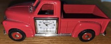 Fossil Limited Edition 1954 Red Truck Working Desk Clock Die Cast Metal Collect