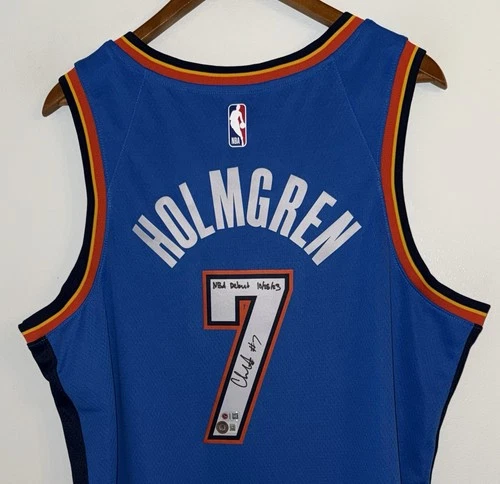 Chet Holmgren "NBA Debut 10/25/23" Signed Nike Thunder Auto XL Jersey BAS USASM