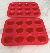 Baking Tray 2 Pack Silicone Mini Muffin Pan Cups Non-Stick Cupcake Mold Flexible