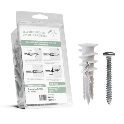 Reinforced Nylon 66 Heavy Duty Wall Anchors for Furniture, 90lb, Bulk Pack fo...