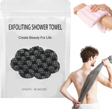 Exfoliating Shower Towel, 2-In-1 Towel, Premium Scrub Wash Cloth for Body Face,