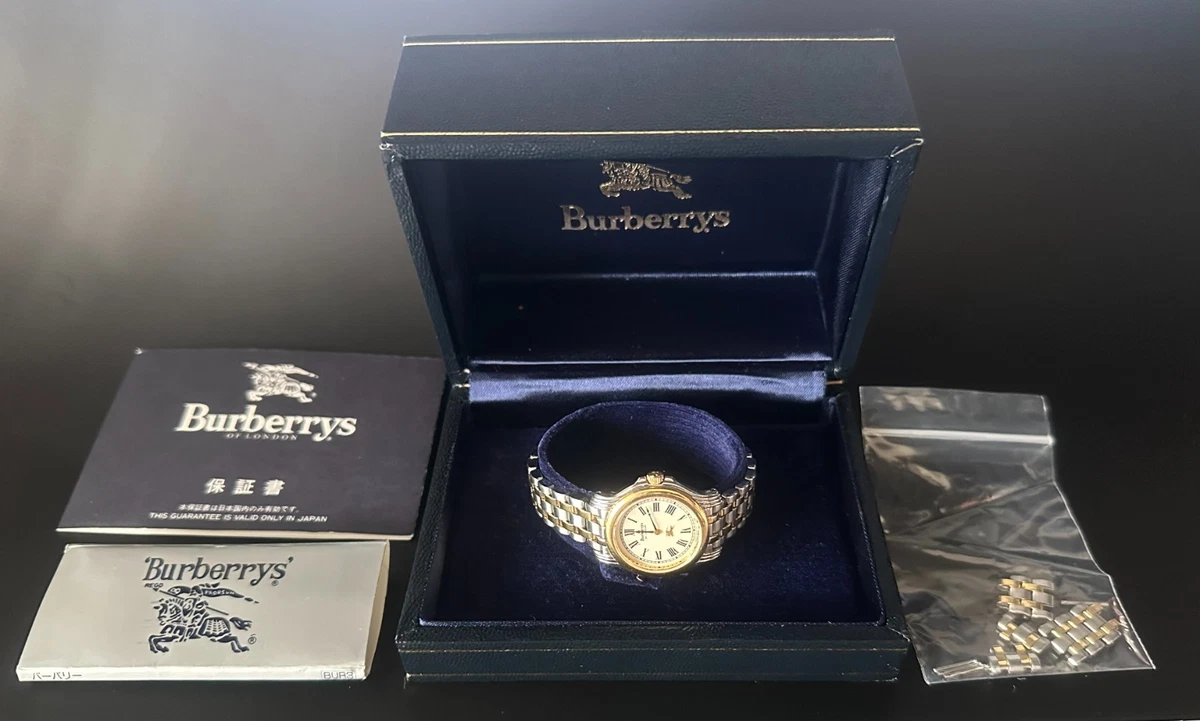 Vintage Burberrys Quartz Watch 5420-F40799 Two-Tone Gold Silver