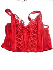 Victorias Secret Dream Angels Red Lace Corset Size Medium NWT