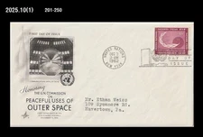 Peaceful uses of outer space,Communication Satellite Echo,UN,US 1962 FDC,Cover