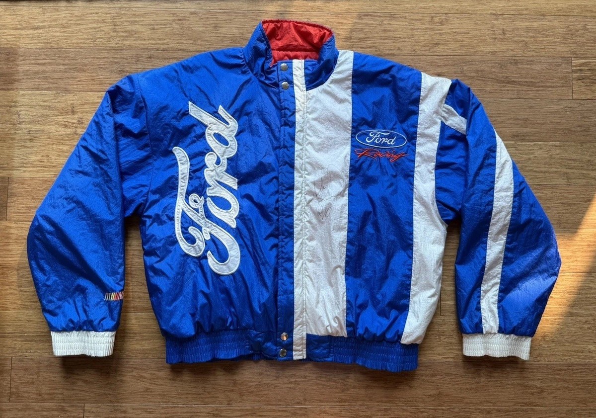Bomber Jacket Blue Ford Racing Jacket Ford Performance Retro