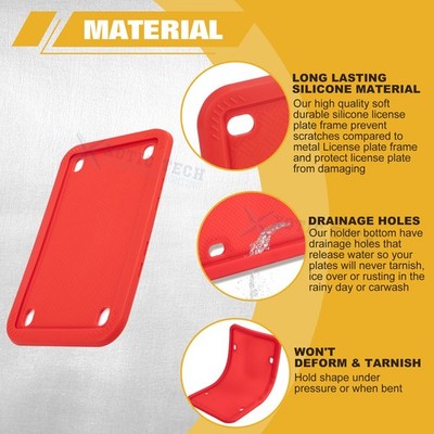 7.56 x 4.53'' Fashionable Red Rear Back License Plate Cover for US CA Motorcycle