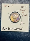 1942-S Mercury Dime Silver 10c Coin Monster Purple Toning San Francisco Mint AU