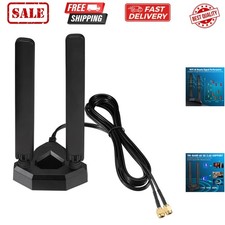 WiFi 6E Tri-Band Antenna 6GHz 5GHz 2.4GHz Gaming WiFi Antenna Magnetic Base w...