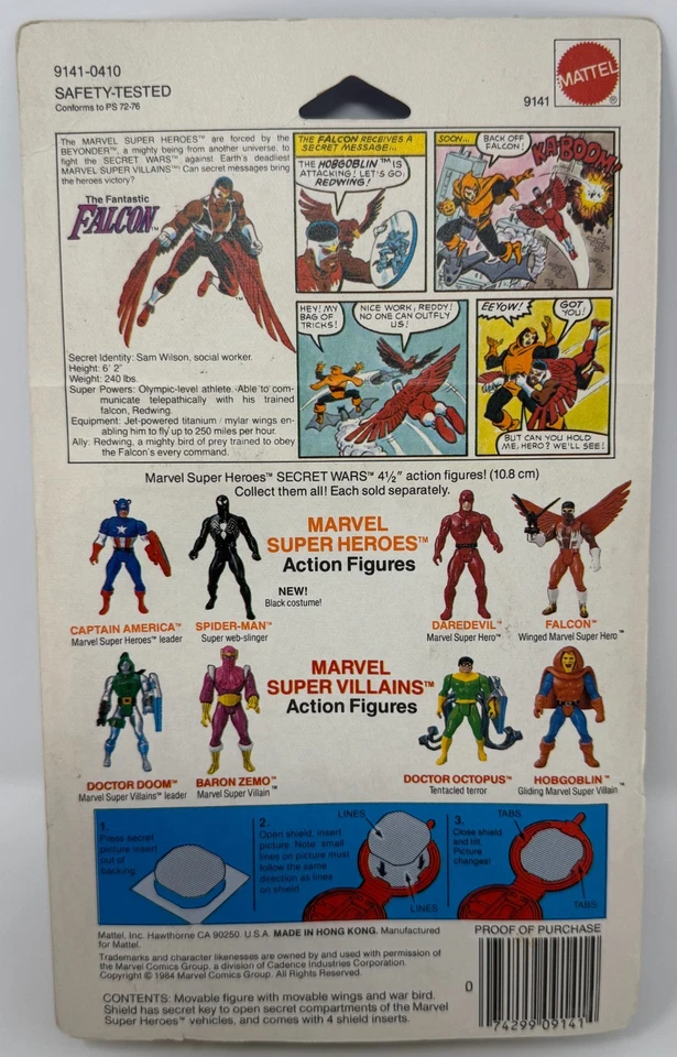 Figura de acción Mattel Marvel Super Heroes Secret Wars Falcon 1984 Foto 2 de 4