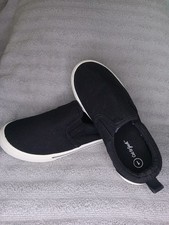 Cat  Jack Hollis Solid Black Slip On Canvas Casual Sneakers -- Big Kids' Size 1