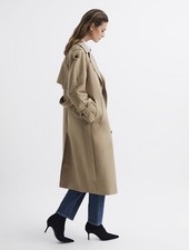  REISS Coat Daria Wool French Coat in stone Size 12