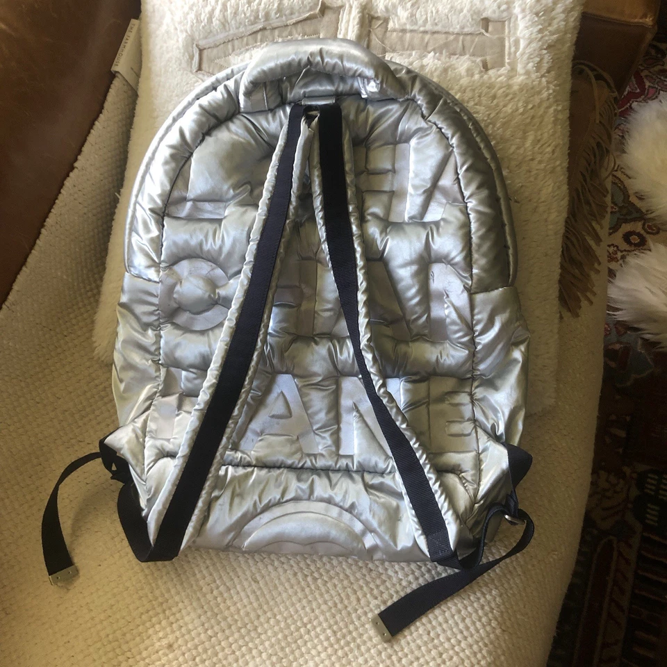 Chanel Silver Coco Cocoon Puffer Mochila Bolso Grande Foto 3 de 4