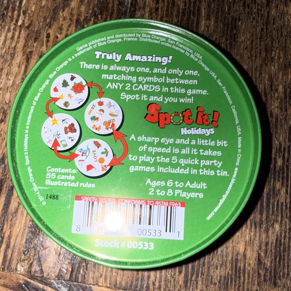 Spot It! HOLIDAYS Card Game Christmas Family Game Instructions Complete NEW - Image 2 of 3