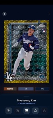  HYESEONG KIM  ICONIC GOLD GEOMETRIC  5.0 boost Topps bunt digital CARD 