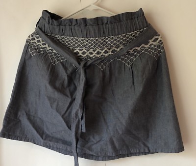 Current Elliot Sz 1 Skirt  Nwt Embroidered Tie Belt Front NWT