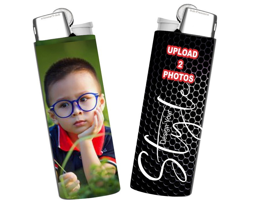 4 Pack Personalized Photo Lighter Sticker Wrap 1 Photo Each