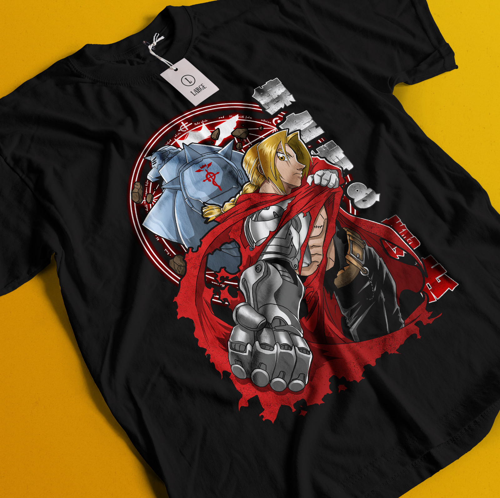 Camiseta Fullmetal Alchemist FMA Hermandad Edward Elric Alphonse Elric Camisa