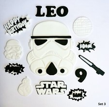 Edible Fondant Star Wars Storm Trooper Cake Topper Fondant Sugar Paste