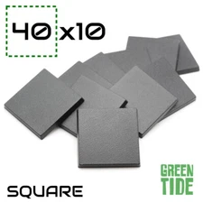 Lot of 10 - 40mm Square Bases For Warhammer Fantasy Kings of War Plastic Base