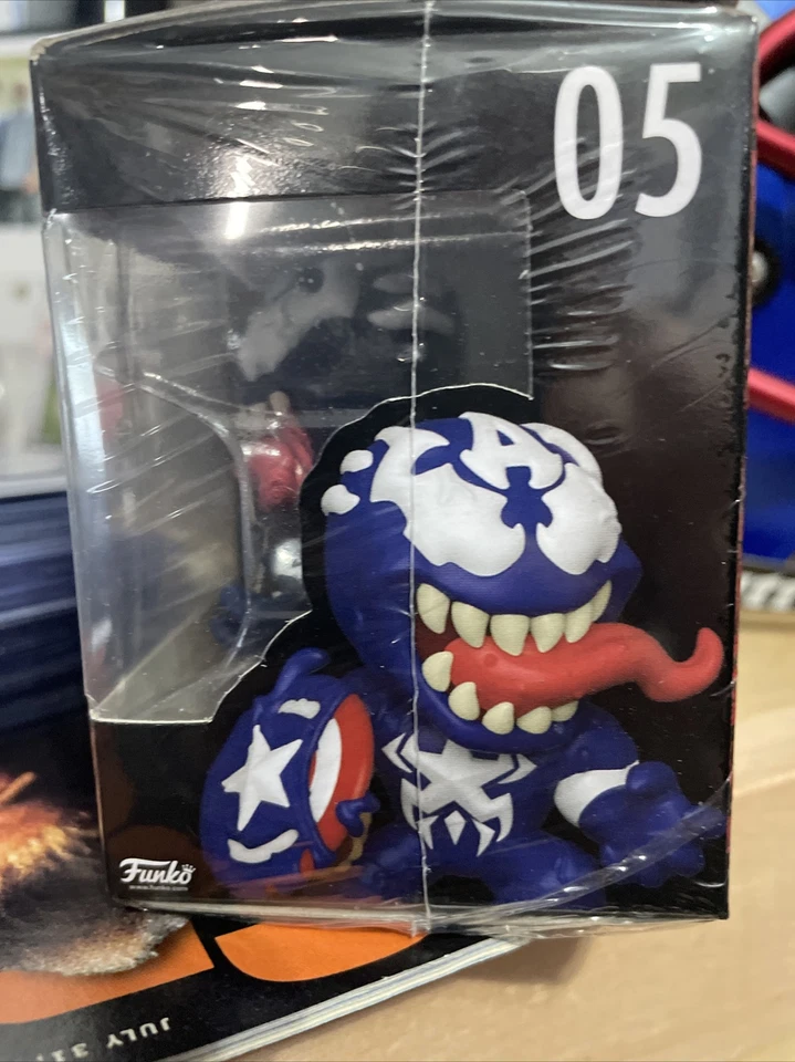Figura Funko Minis Marvel Venom #05 Capitán América Cabeza Bobble Azul Nueva en Caja Sellada Foto 2 de 3