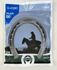 2 Horseshoe Diamond 00 Classic Plain 1/4 in Thick 00 Steel Horse Shoes