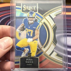 2023 Panini Select - Premier Level Black & Red Prizm Die-Cut #199 Puka Nacua...
