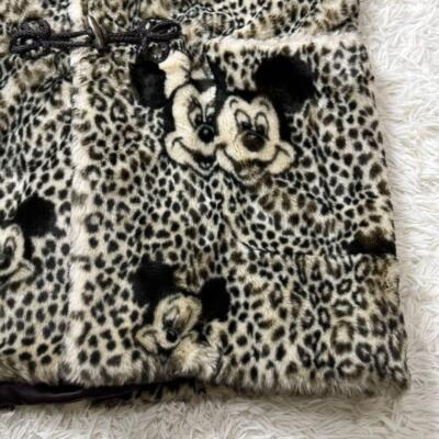 Disney Apparence PARIS Fur Coat Leopard Vintage Auth Length 35in