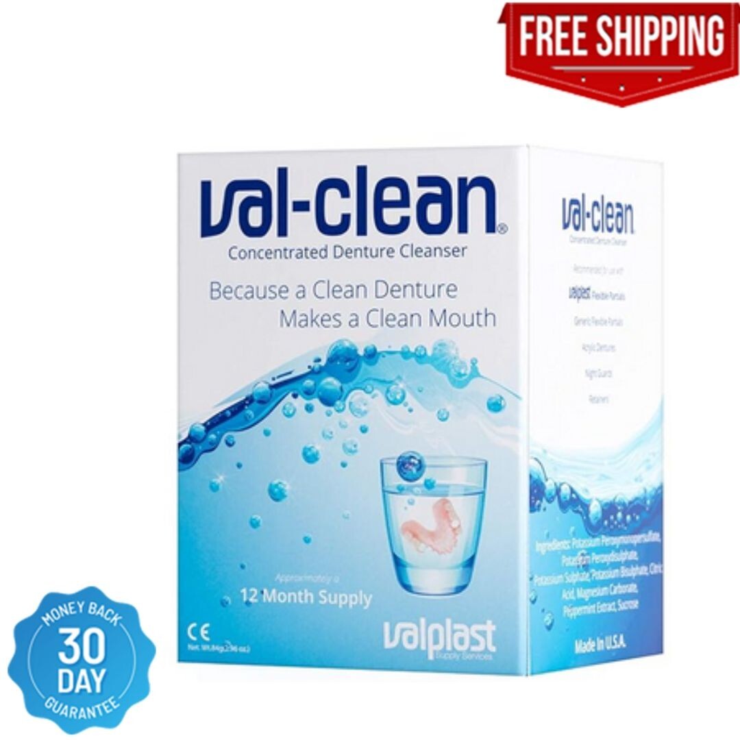 Val Clean Powder Val-Clean 20201 Concentrated Denture Cleaner | eBay