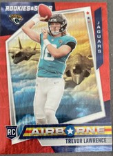 2021 Rookies & Stars Trevor Lawrence RC AIRBORNE RED WAVE PRIZM Rookie Jaguars!
