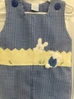 Boys Size 6/9 Months Blue Plaid Bunny Romper Shortall   SALE!! — photo 3