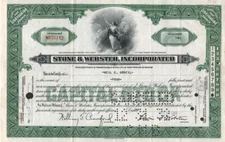 Stone & Webster Inc - Original Stock Certificate - 1930 - N035112