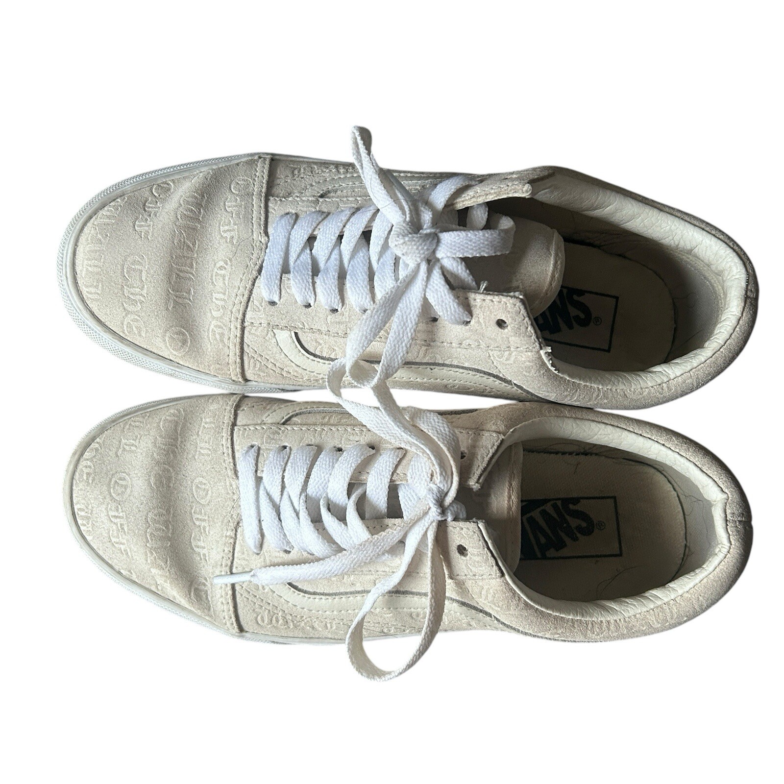 VANS Old Skool Deboss Women’s 8 Men’s 6.5 Platform Trainers Athletic White Cas