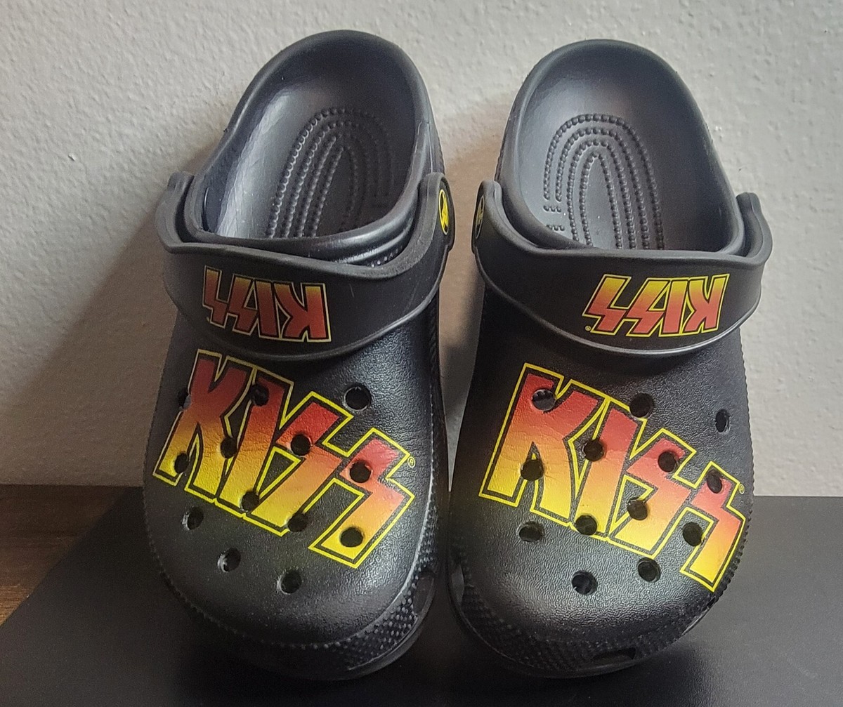 KISS Band Crocs Bayaband KISS Clog Size M4 W6 Unisex Flame Logo