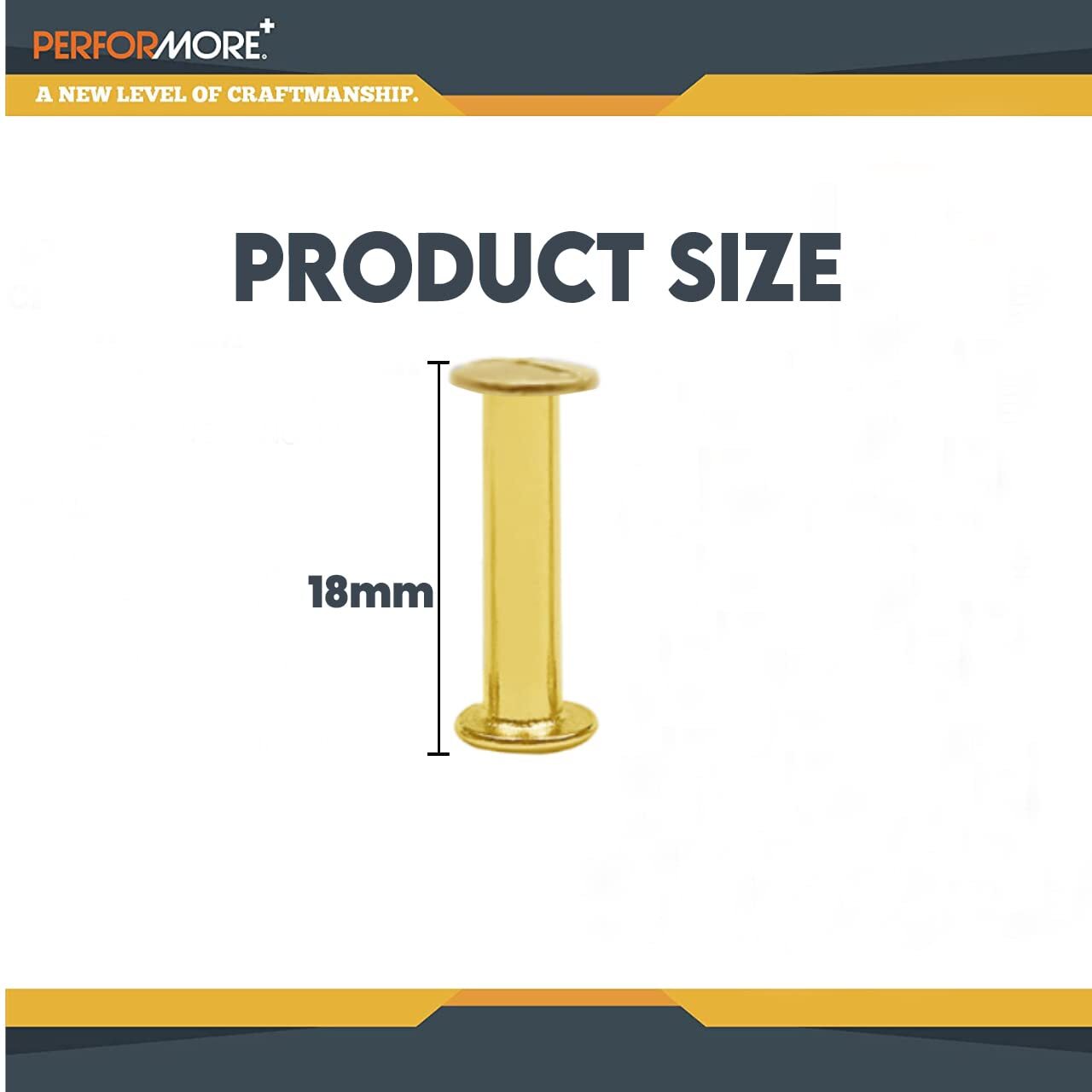 50 Pack of Chicago Screw Post Binding Screws, 18mm Brass Plated Metal