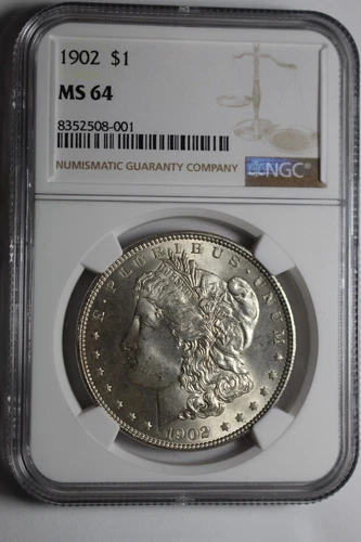 1902 Morgan Silver Dollar MS64 NGC #001