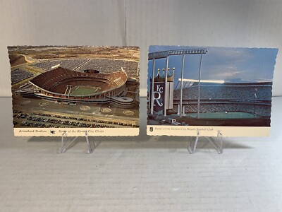 Vintage early 1970 s Kansas City Chiefs Royals Tetricolor Decked Edge Postcards