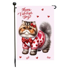 Valentine's Day Cat Photo Garden Flag Gift Outdoor Personalized 12.5x18" NWT