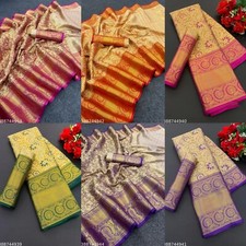 Women's Kanjeevaram Silk saree with Running blouse piece