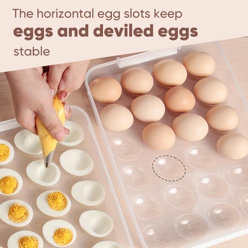 Deviled Egg Containers with Lid, (Set of 2), Plastic Deviled Egg Carrier with... - Picture 3 of 8