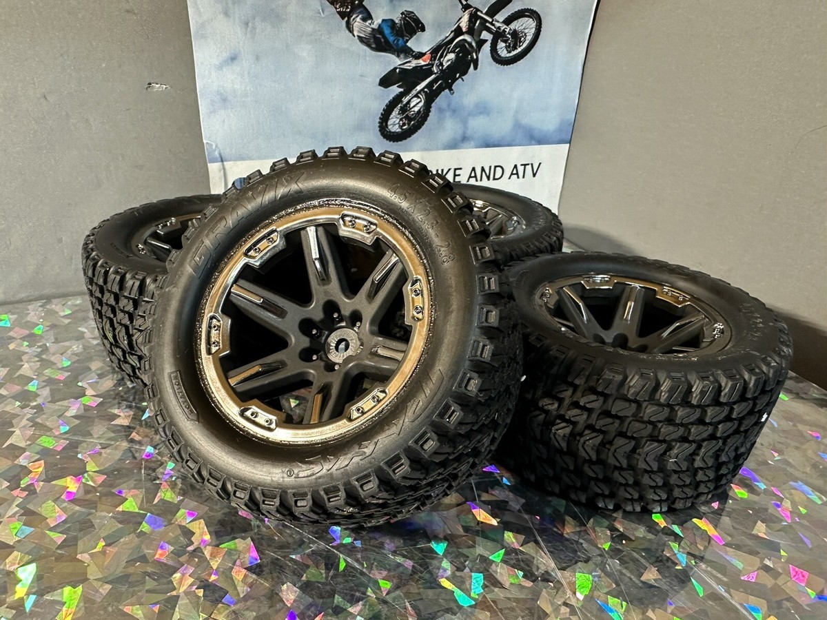 Traxxas Rustler GRAVIX 2.8 1/10 4x4 Front Rear Tires & Wheels VXL