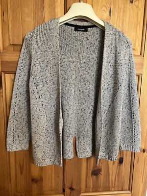 Autograph Waterfall Short Cardigan Cream Mix Gr. 8 Strick mit Häkelelementen