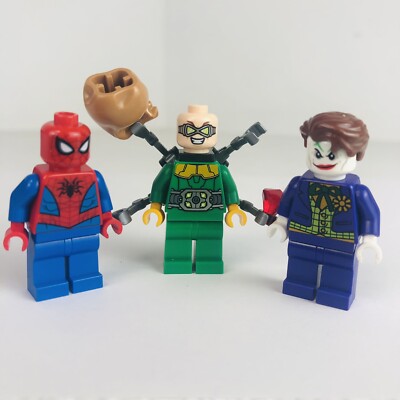 LEGO Minifigure (3) Dr. Octopus Otto Octavius sh110 76015 SpiderMan The Joker ￼￼