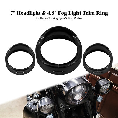 7 Headlight Trim 4.5 Auxiliary Passing Light Visor Trim Ring Bezel